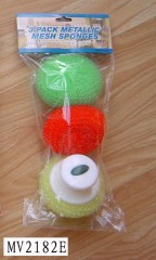 3PCS SCOURER SET in PVC BAG with HANG CARD