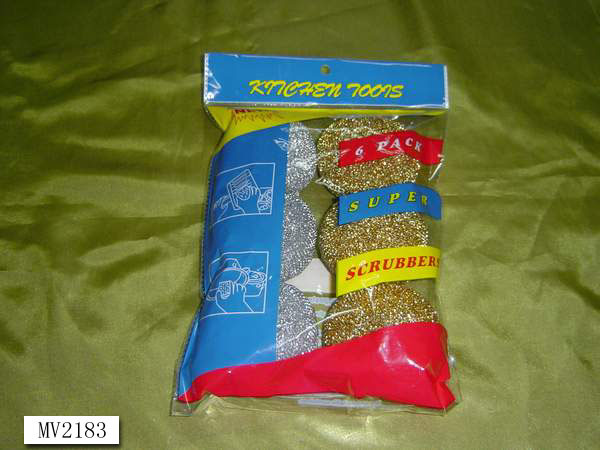6PCS SCOURER SET in PVC BAG