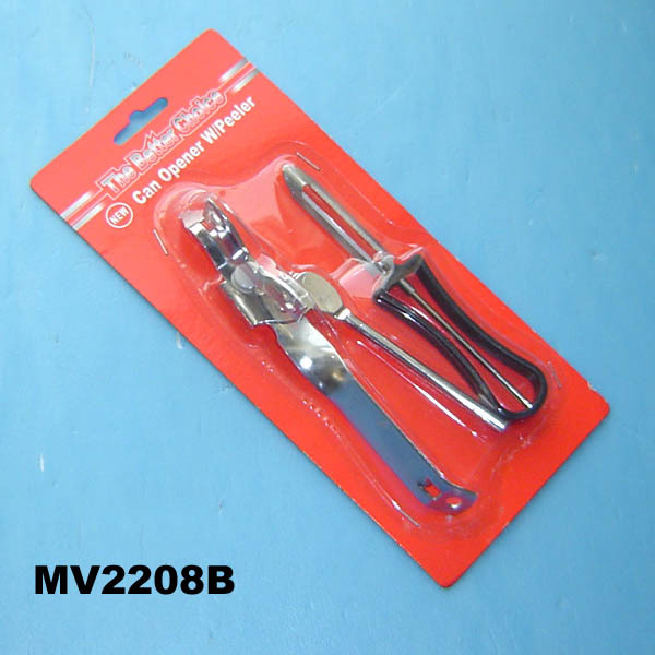 CAN OPENER with PEELER TC PEELER-4 CLRS RED WHITE BLACK and BLUE