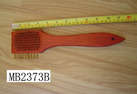 12in 2 FUNCTION BBQ BRUSH WOODEN Handle