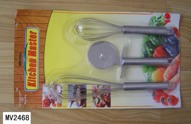 KITCHEN TOOLS 2PCS EGG BEATER with PIZZA CUTTER