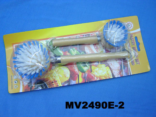 2PCS BRUSH with WOODEN Handle style 3