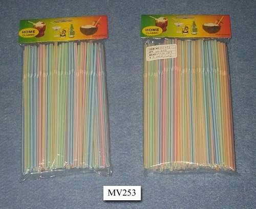 200PCS DRINKING STRWS in PVC BAG with HEADCARD