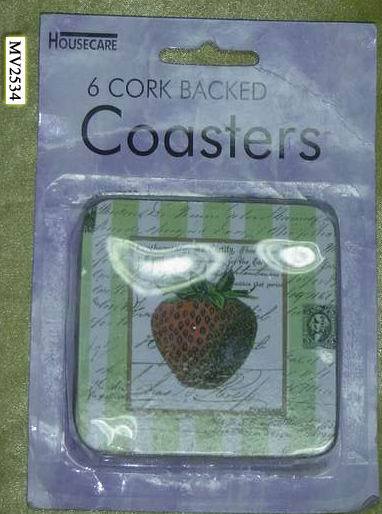 6PCS CUP WOODEN COASTER