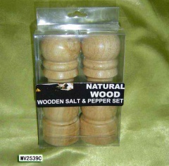2 PCS RUBBERWOODEN SALT and PEPPER