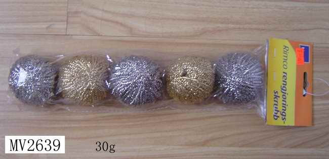 3PCS SS SCOURER and 2PCS COPPER SCOURER in PVC BAG