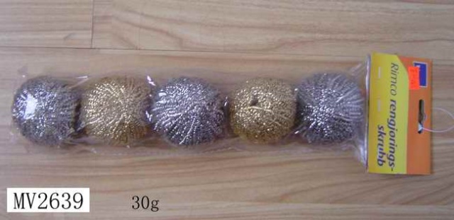 3PCS SS SCOURER and 2PCS COPPER SCOURER in PVC BAG