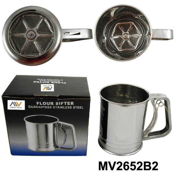 FLOUR SIFTER GUARANTEED STAINLESS STEEL in CB style 2