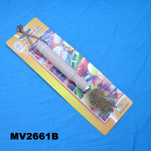 CLEANING SCOURER with WOODEN Handle TC