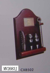 4PCS WINE SET with WOODEN DISPLAY RACK style 2