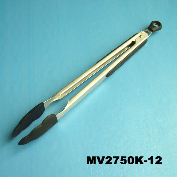 12in DELUXE SILICONE FOOD TONG with STAINLESS STEEL BODY