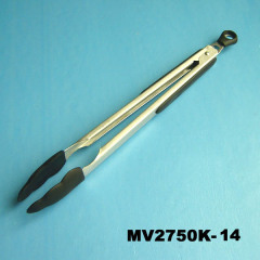 14in DELUXE SILICONE FOOD TONG with STAINLESS STEEL BODY