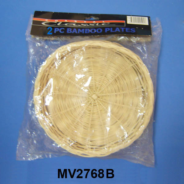 2PCS 10in BBQ BAMBOO PLATE HOLDER