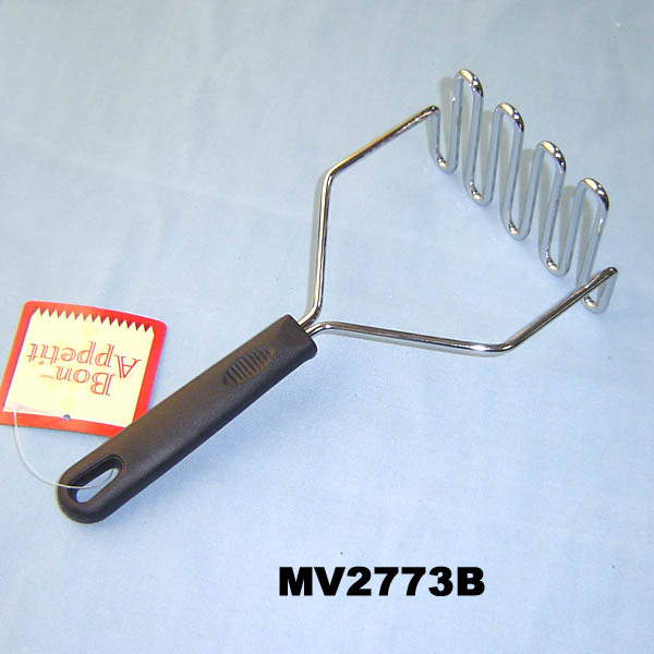 CHROME POTATO PRESS PLASTIC Handle TAG