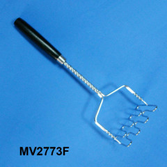 CHROME POTATO PRESS WOODEN Handle