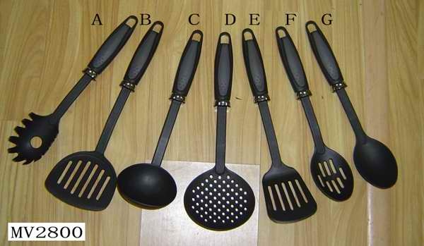 7PCS NYLON KITCHEN TOOL with RUBBER Handle
