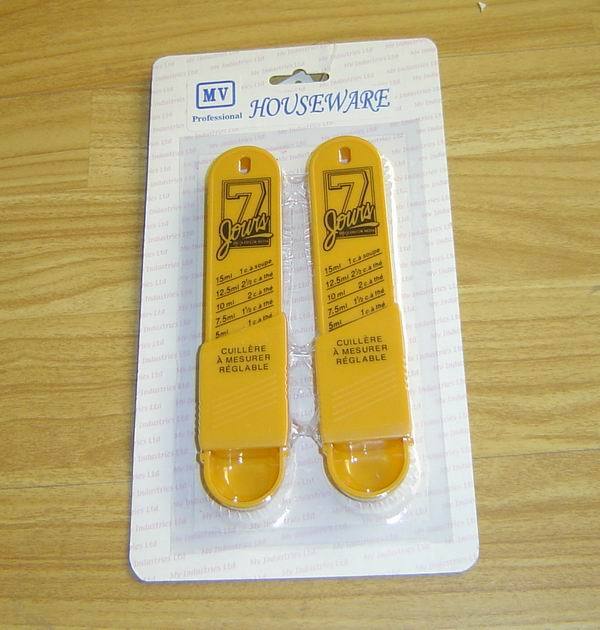 2PCS PLASTIC MEASURE SPOON ADJUST