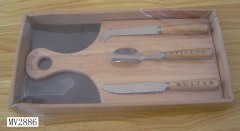 3PCS CHEESE KNIFE with CUTTING BOARD