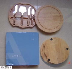 4 PCS CHEESE KNIFE SET with RUBBER CUTTING BOARD