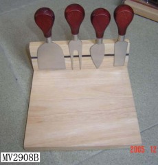 4PCS CHEESE SET with WOODEN BOARD
