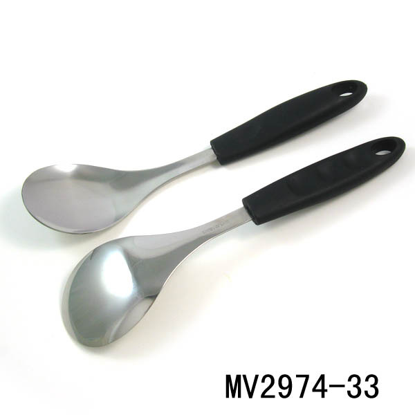 SS RICE SPOON PLASTIC Handle TC
