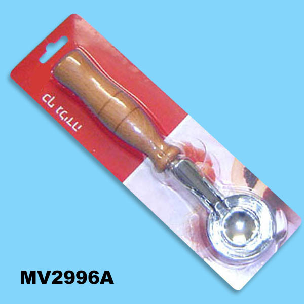 DELUXE ICE CREAM SPOON with WOODEN Handle