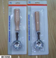 DELUXE ICE CREAM SPOON with WOODEN Handle style 2