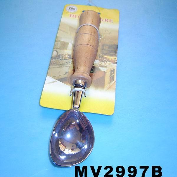 DELUXE ICE CREAM SPOON with WOODEN Handle style 5