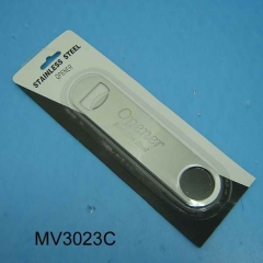 SS BOTTLE OPENER with EPOXY LOGO STICKER IN POLYBAG style 2