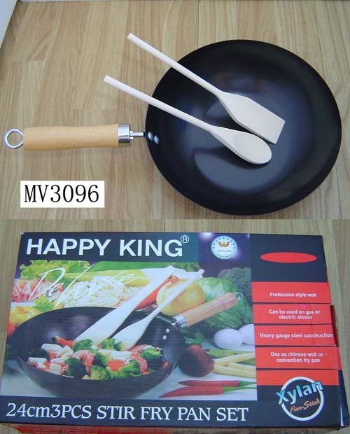 NON STICK PAN WOODEN Handle