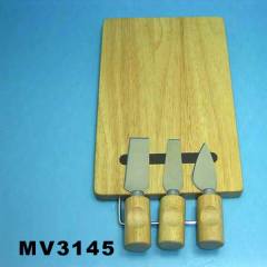 CHEESE KNIFE with PINE BOARD with MAGNET with Handle style 2