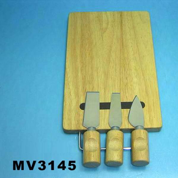 CHEESE KNIFE with PINE BOARD with MAGNET with Handle style 2