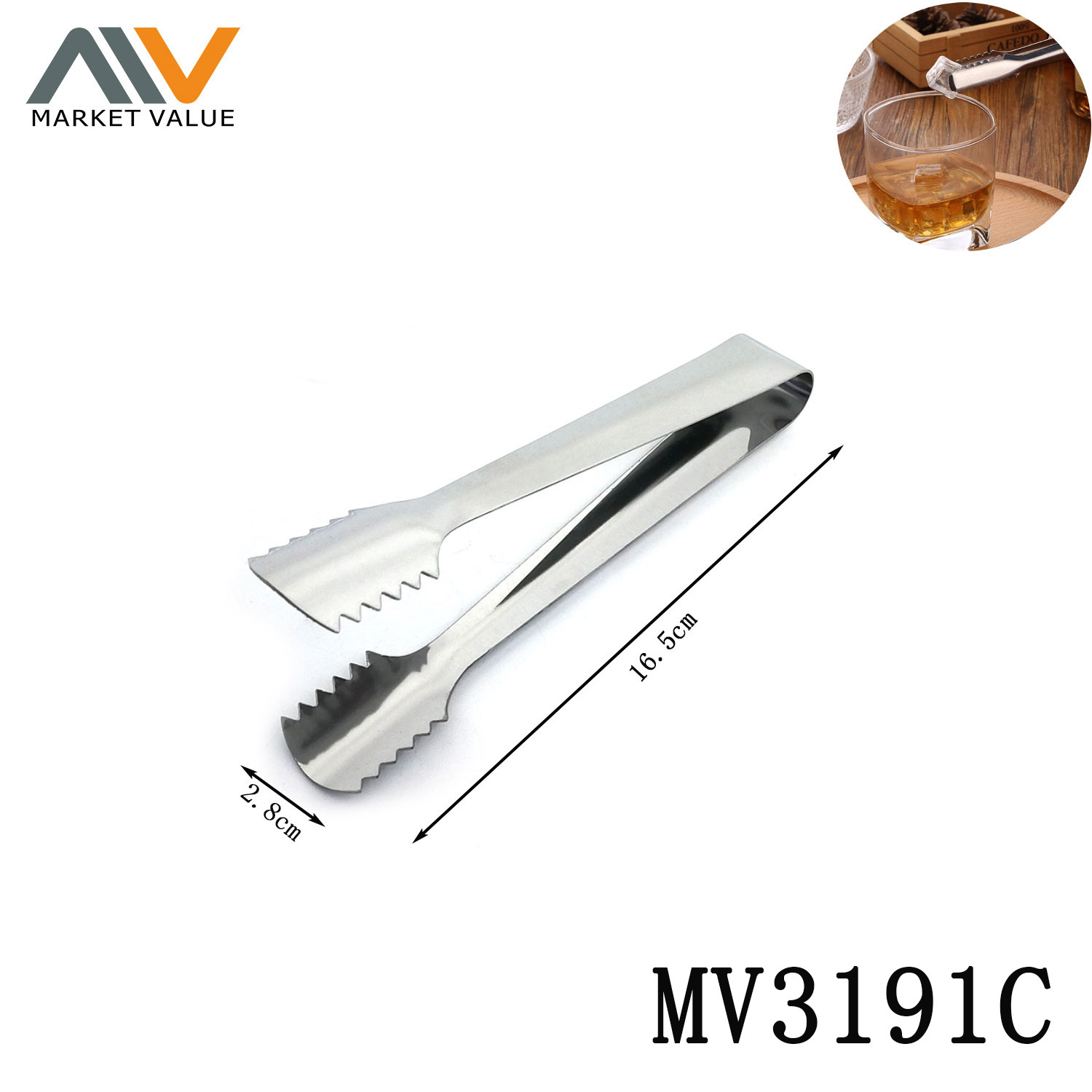 6.5in SS ICE TONG TC MIRROR