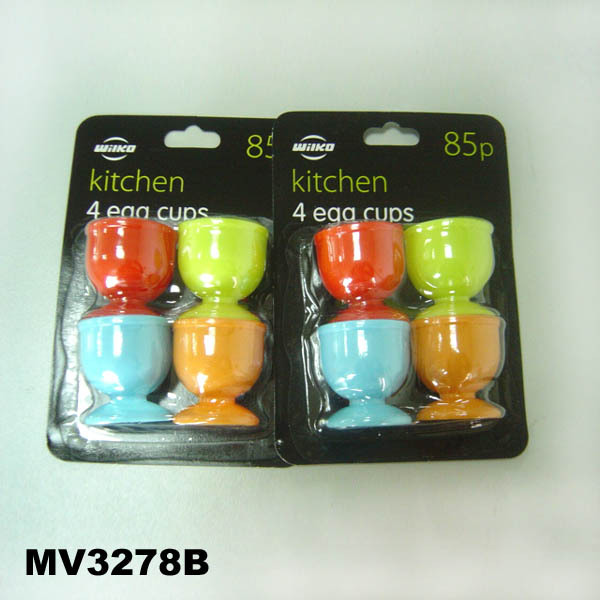 4PCS PLASTIC EGG CUP Stand WHITE CLR