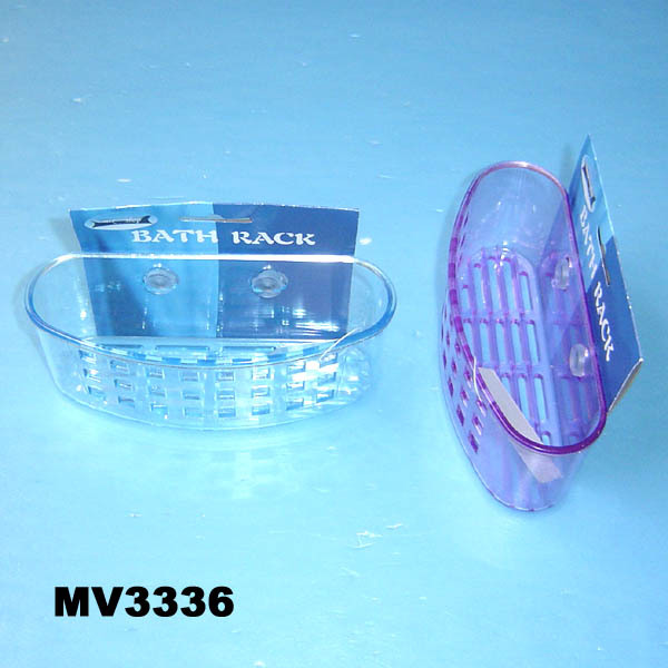 PLASTIC BATH RACK 2PCS CUP SUCTION INSERT CARD