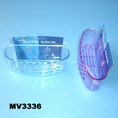 PLASTIC BATH RACK 2PCS CUP SUCTION INSERT CARD