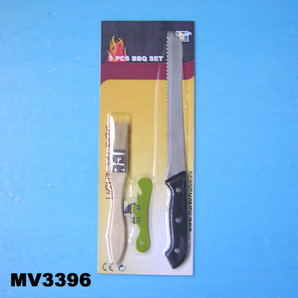 BRUSH and BREAD KNIFE and CAN OPENERBBQ SET