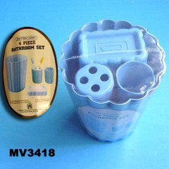 4PCS PLASTIC BATHROOM SET