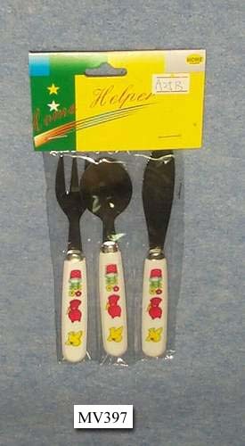 3PCS KID CUTLERY SET in PVC BAG HANG CARD