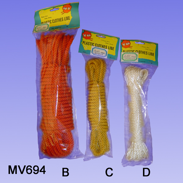 A185 12M 4MM PE ROPE in PVC BAG with HANG CARD