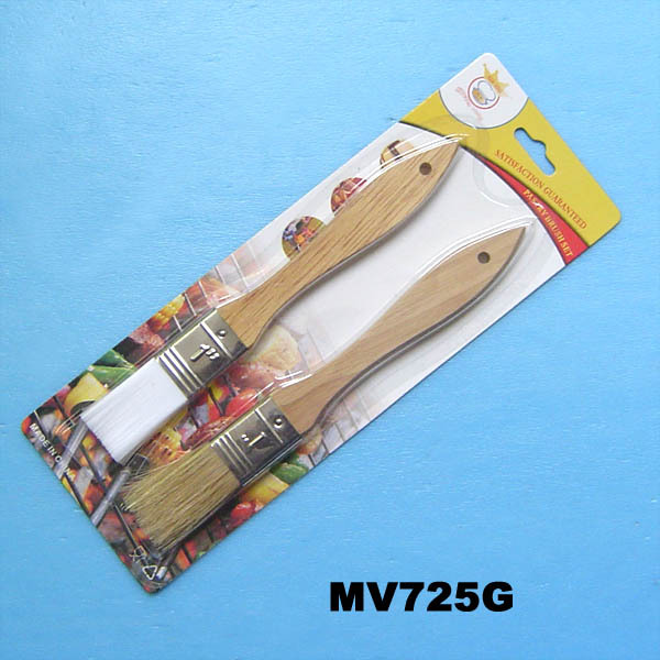 2PCS OIL BRUSH with WOODEN Handle