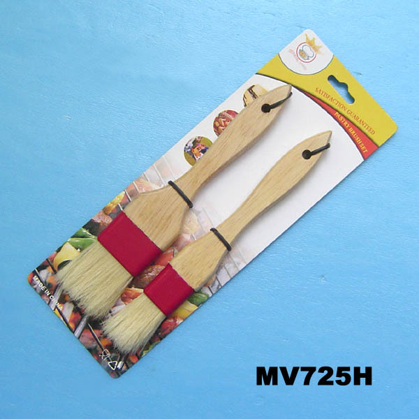 2PCS OIL BRUSH with WOODEN Handle style 2