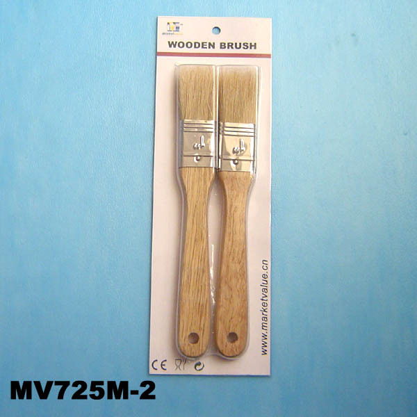 2PCS OIL BRUSH with WOODEN Handle style 3