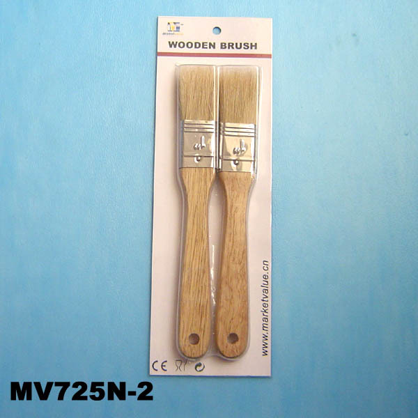 2PCS OIL BRUSH with WOODEN Handle style 4