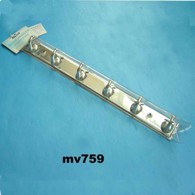 CHROME PLATE RACK W 6 HOOKS