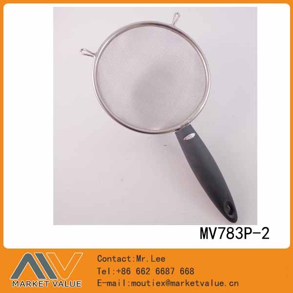 18cm SS STRAINER with TPR Handle TC style 4