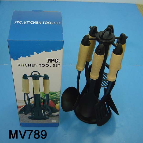 7PCS KITCHEN TOOL in CB WOODEN Handle