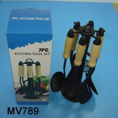 7PCS KITCHEN TOOL in CB WOODEN Handle