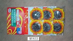 6PCS SS SCOURER in PVC BAG with HANG CARD