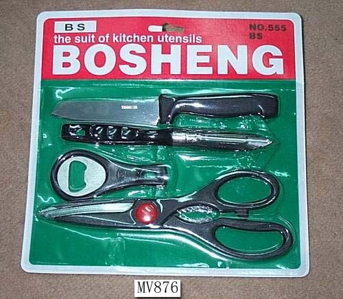4PC KITCHEN SETSPEELER BOTTLE OPENER SCISSORS KNIFE